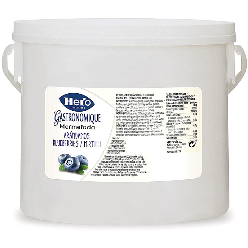 MERMELADA DE ARANDANOS CUBO 1/4200gr.